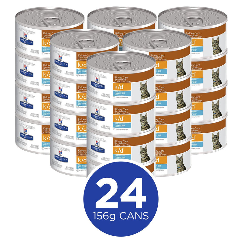 Hills Prescription Diet Cat k/d Kidney Care Pate with Tuna Wet Food 156g x 24