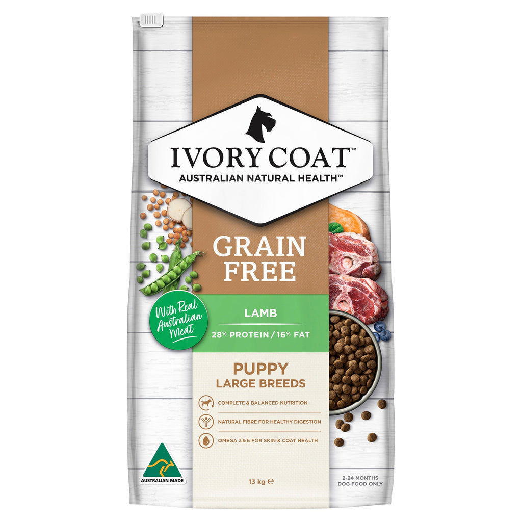 Ivory Coat Grain Free Lamb Large Breed Puppy Dry Food 13kg-Habitat Pet Supplies