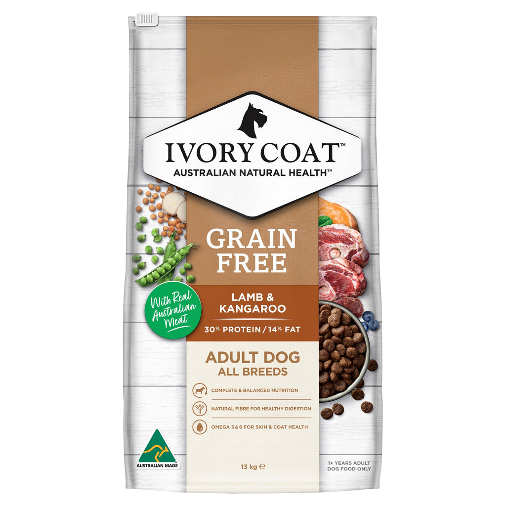 Ivory Coat Grain Free Lamb and Kangaroo Adult Dog Dry Food 13kg-Habitat Pet Supplies