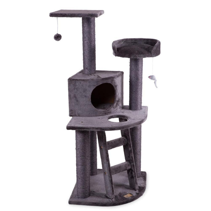 Kazoo Scratcher Corner 3 Level Playground Charcoal-Habitat Pet Supplies