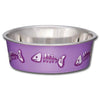 Loving Pets Bella Cat Bowl Purple Fish Extra Small-Habitat Pet Supplies