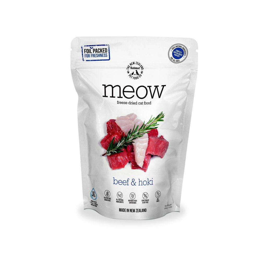 Meow Freeze Dried Cat Food Beef & Hoki Fish 280g~~~-Habitat Pet Supplies