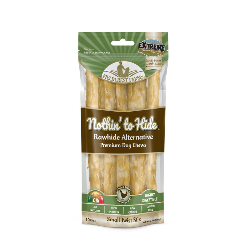 Nothin to Hide Chicken Twist Stix Small Dog Treats 10 Pack^^^-Habitat Pet Supplies