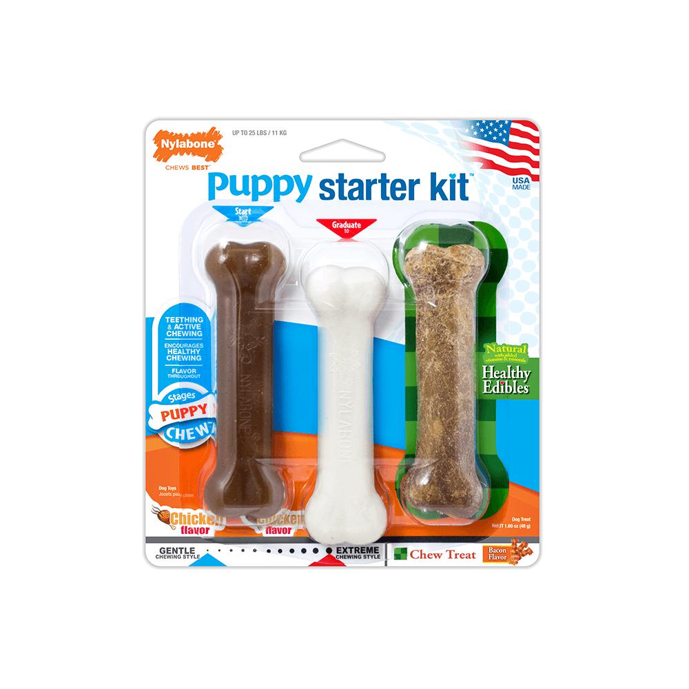 Nylabone Healthy Edibles Puppy Bone Dog Toys 3 Pack-Habitat Pet Supplies