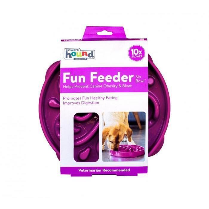 Outward Hound Fun Feeder Slo-Bowl Flower Dog Bowl Purple