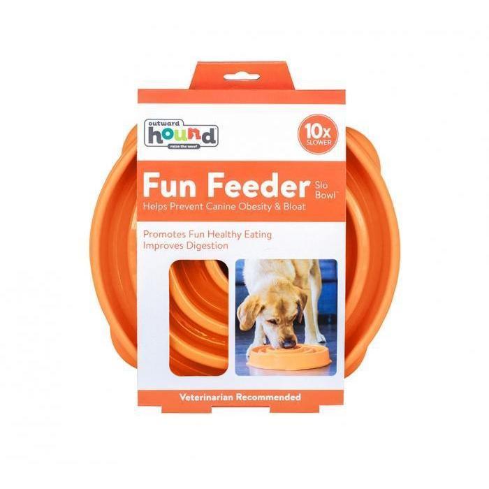 Outward Hound Fun Feeder Slo-Bowl Maze Dog Bowl Orange