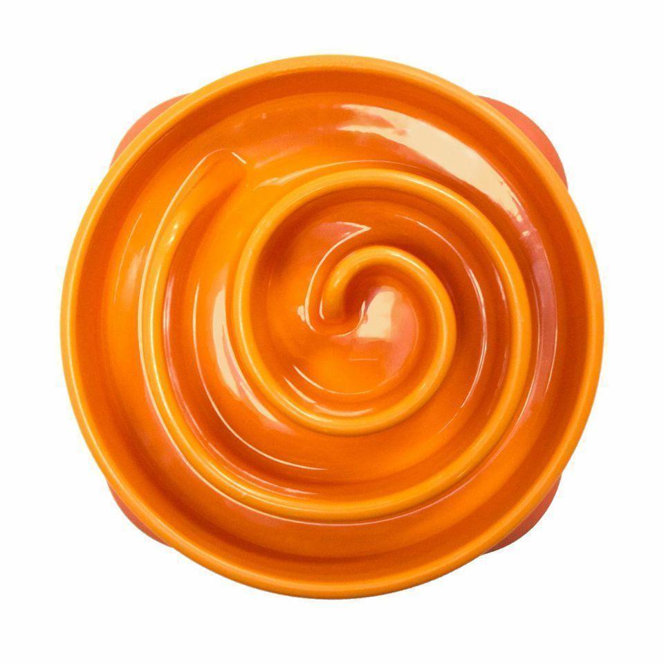 Outward Hound Fun Feeder Slo-Bowl Maze Dog Bowl Orange-Habitat Pet Supplies