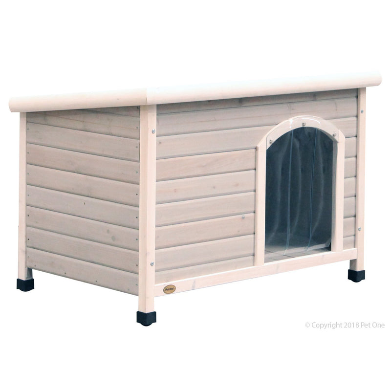 Pet One Bavarian Flat Roof Timber Dog Kennel Large-Habitat Pet Supplies