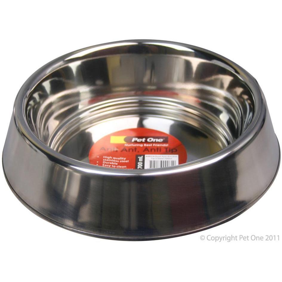 Pet One Bowl Stainless Steel Anti Ant 700Ml-Habitat Pet Supplies