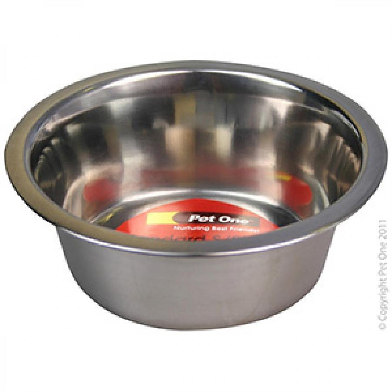 Pet One Bowl Standard Stainless Steel 350Ml-Habitat Pet Supplies