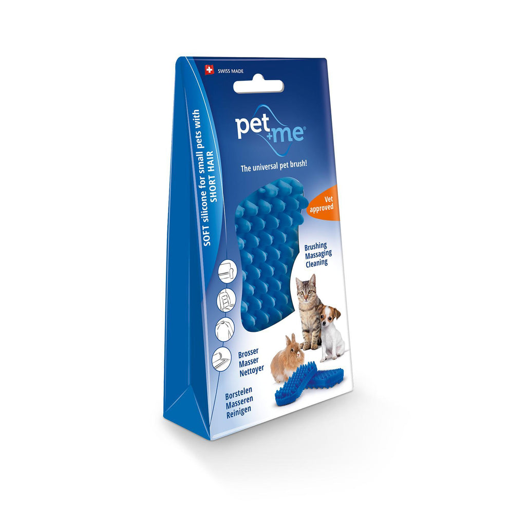 Pet and Me Silicone Grooming Brush Blue-Habitat Pet Supplies