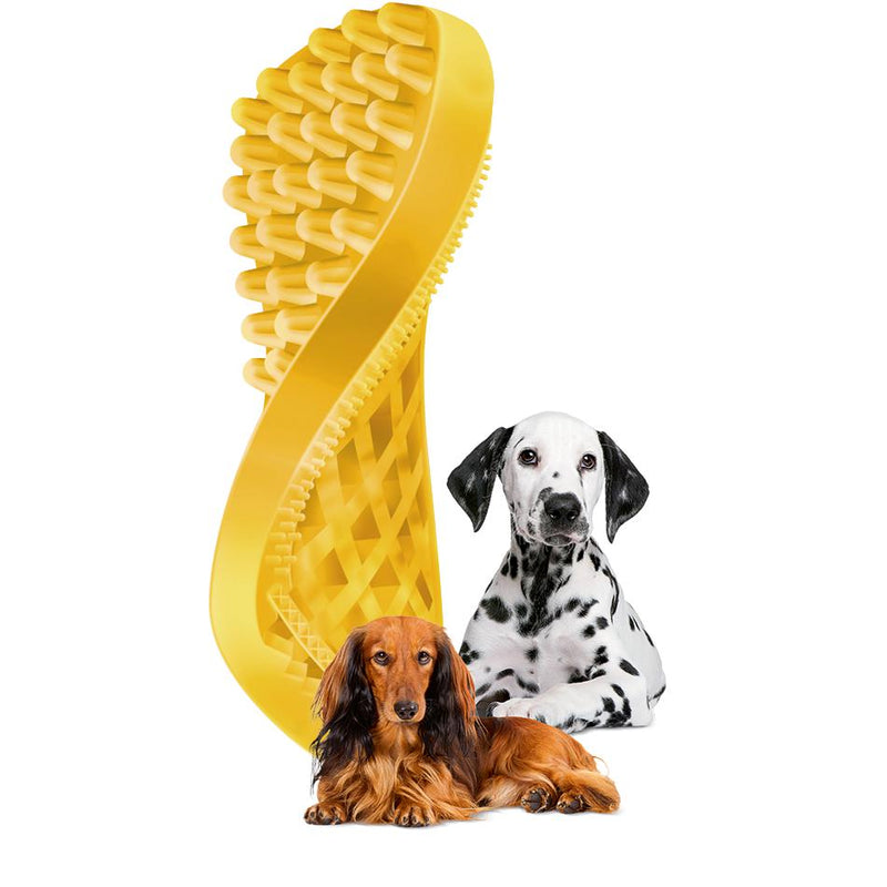 Pet and Me Silicone Grooming Brush Yellow