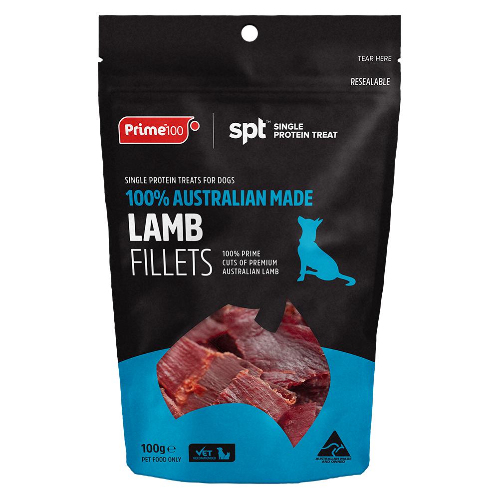 Prime 100 Dog SPT Lamb Fillet Treats 100g^^^-Habitat Pet Supplies