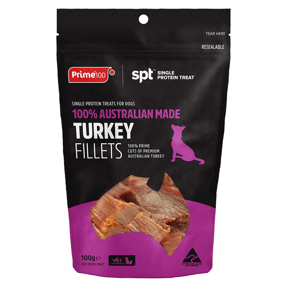 Prime 100 Dog SPT Turkey Fillet Treats 100g^^^-Habitat Pet Supplies