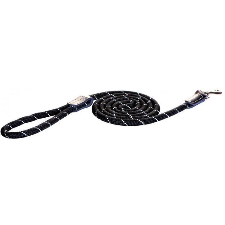 Rogz Classic Large Rope Dog Lead Black*~*-Habitat Pet Supplies