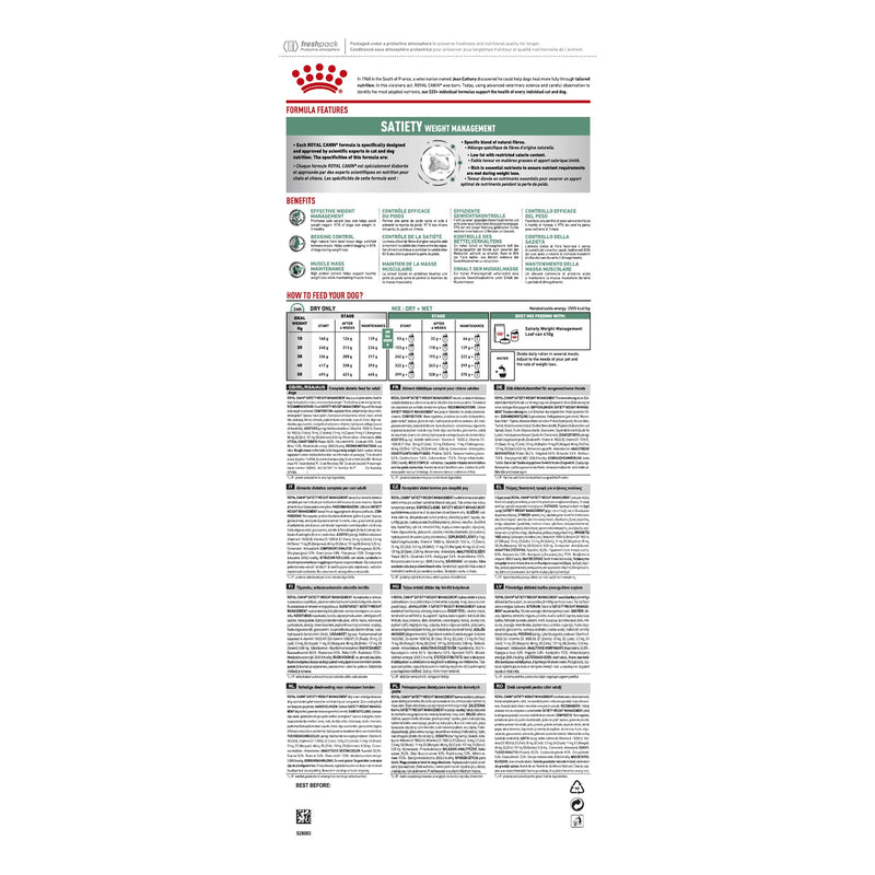 Royal Canin Veterinary Diet Dog Satiety Dry Food 12kg