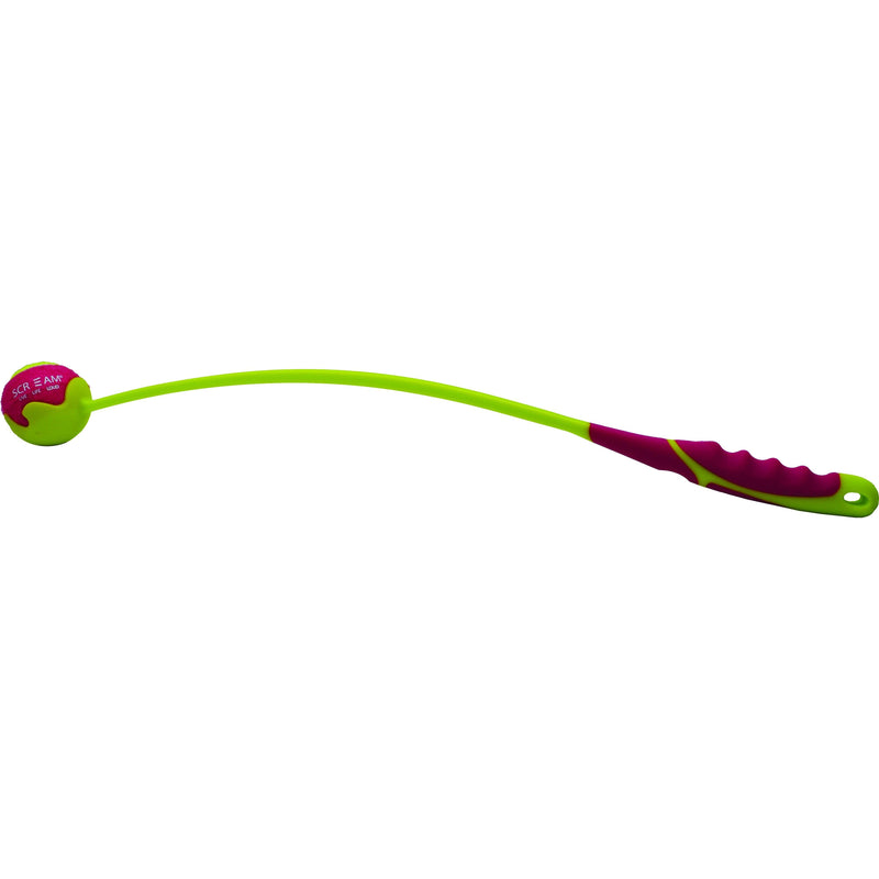 Scream Deluxe Ball Launcher Medium Green and Pink Dog Toy