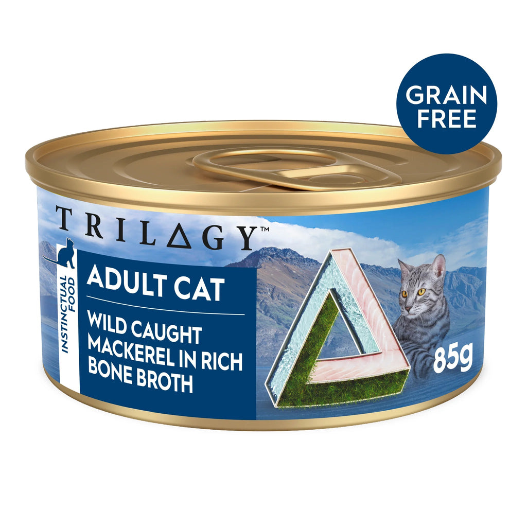 Trilogy Mackeral in Bone Broth Adult Cat Wet Food 85g x 24***-Habitat Pet Supplies