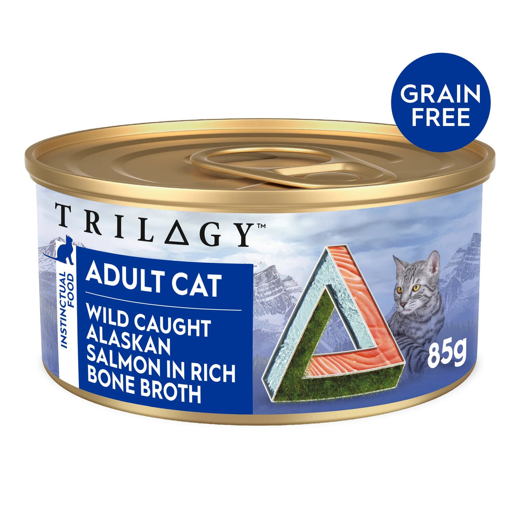 Trilogy Salmon in Bone Broth Adult Cat Wet Food 85g x 24***-Habitat Pet Supplies