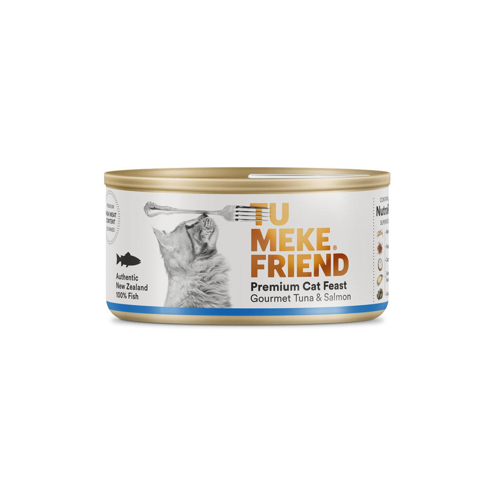 Tu Meke Friend Wet Gourmet Feast Tuna and Salmon Cat Food 85g x 24 ***-Habitat Pet Supplies