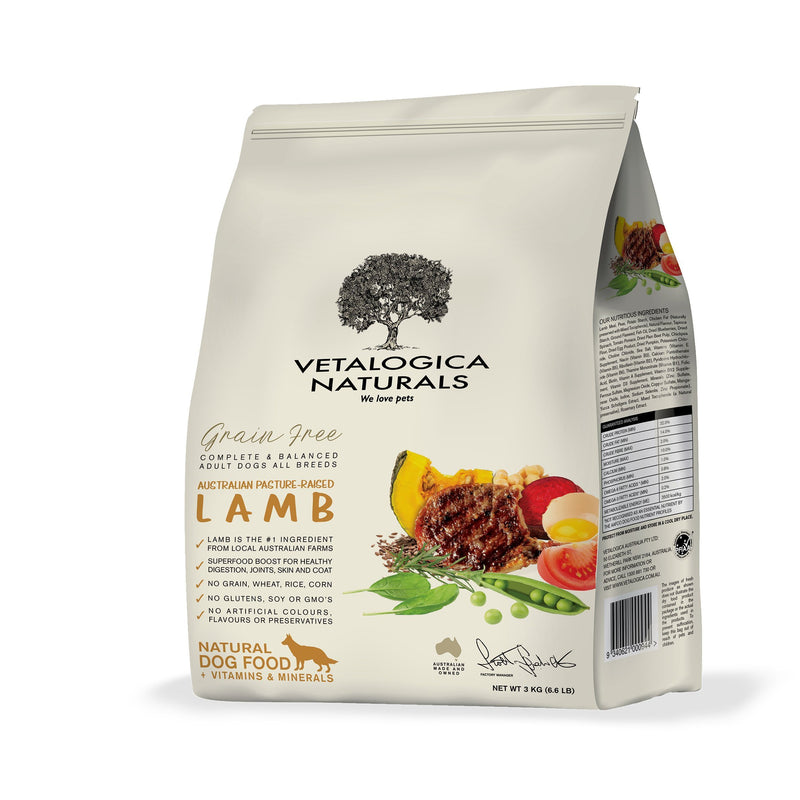 Vetalogica Naturals Grain Free Lamb Dry Dog Food 3kg