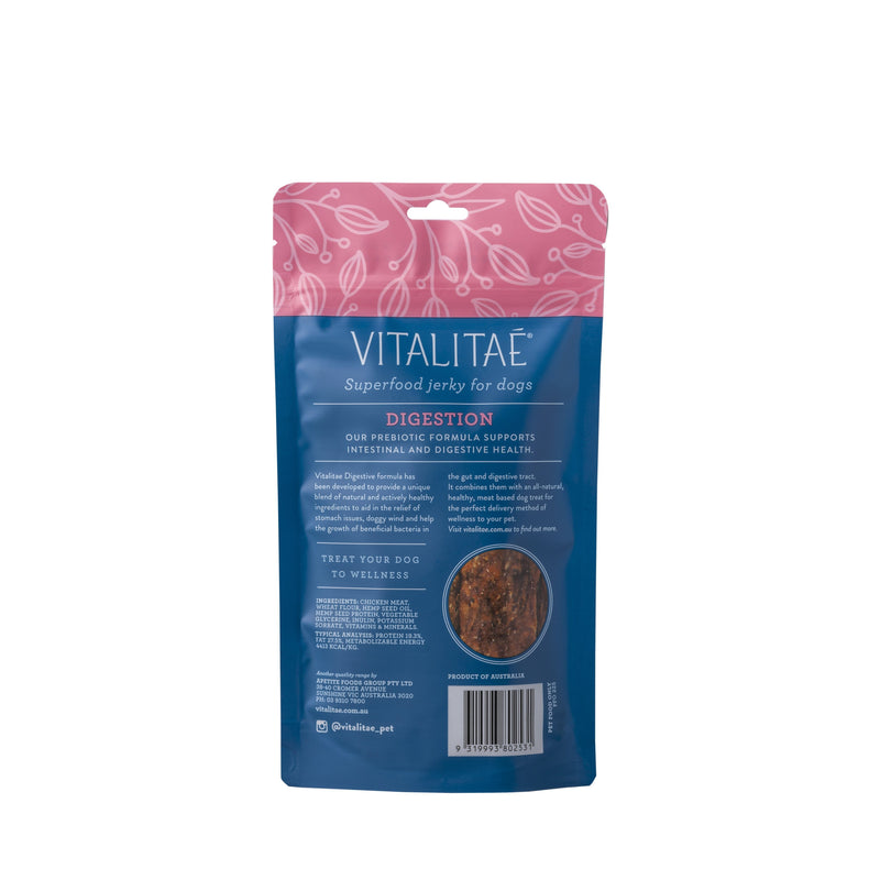 Vitalitae Digestion Superfood Jerky Dog Treats with Hemp Seed Oil 150g