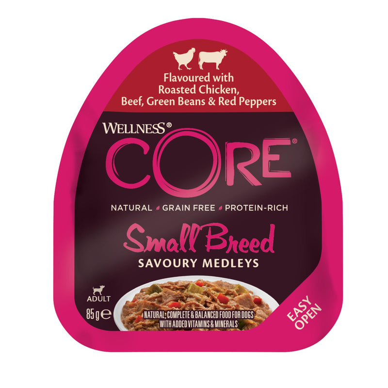 Wellness CORE Savoury Medleys Chicken, Beef, Green Beans and Red Peppers Wet Small Dog Food 85g-Habitat Pet Supplies