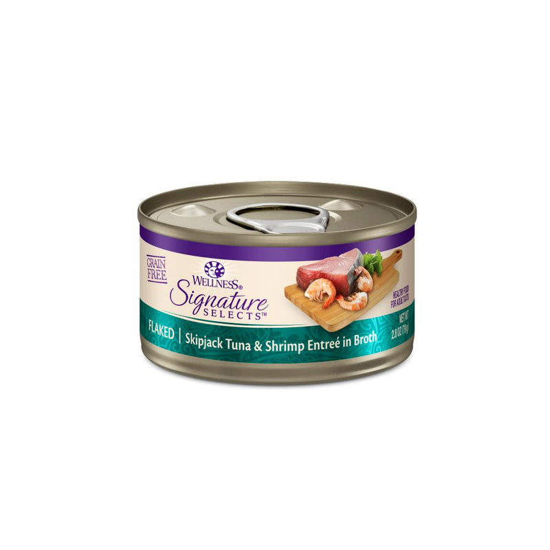 Wellness CORE Signature Selects Flaked Skipjack Tuna with Shrimp Entrée Wet Cat Food 79g-Habitat Pet Supplies