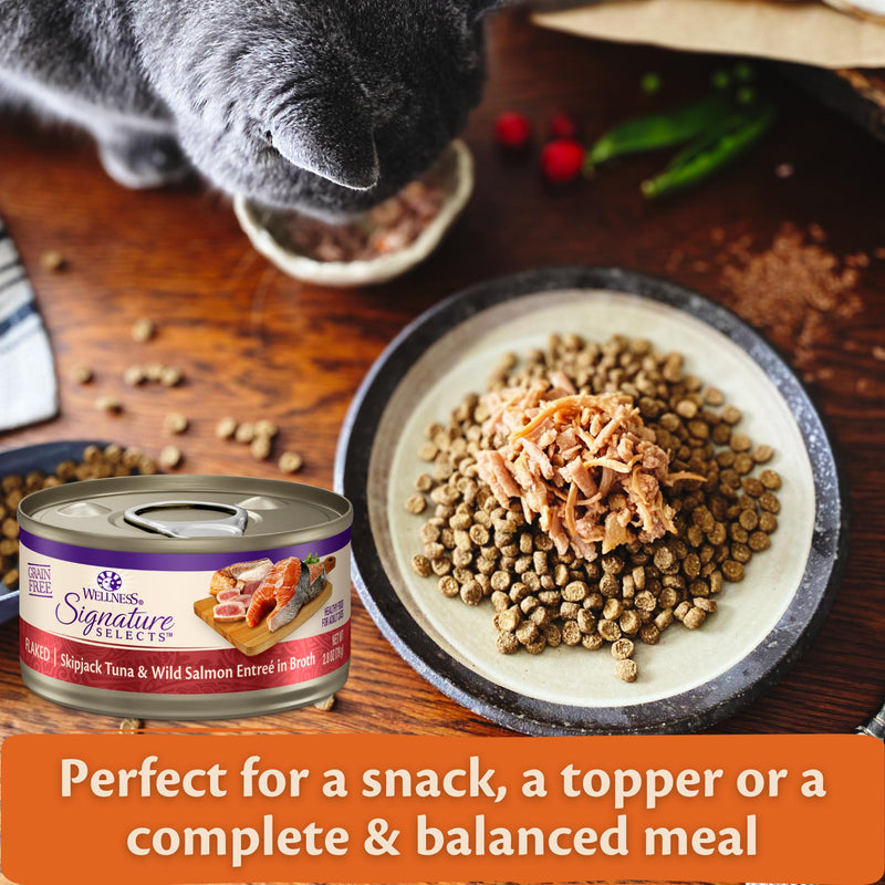 Wellness CORE Signature Selects Flaked Skipjack Tuna with Wild Salmon Entrée Wet Cat Food 79g x 12