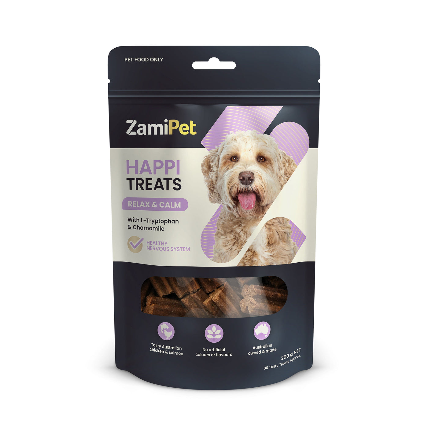 ZamiPet Happitreats Relax and Calm Chews for Dogs 200g 30 Pack